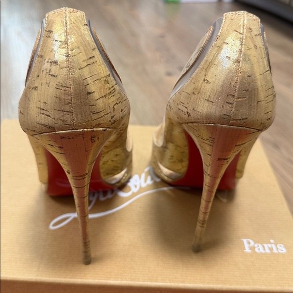 CHRISTIAN LOUBOUTIN - SILVER/GOLD 120 BLAKE IS BACK HEELS - SIZE 37.5 - Picture 13 of 15